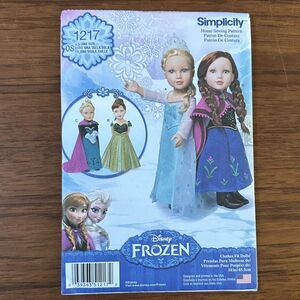 NEW Simplicity Sewing Pattern 1217 18" Doll Clothes Disney Princess Elsa Frozen